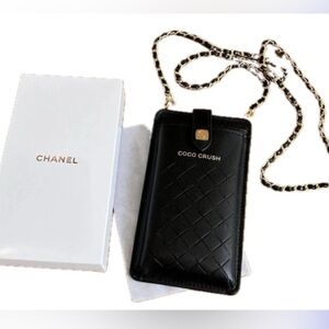 Chanel Black Coco Crush Quilted Phone Case